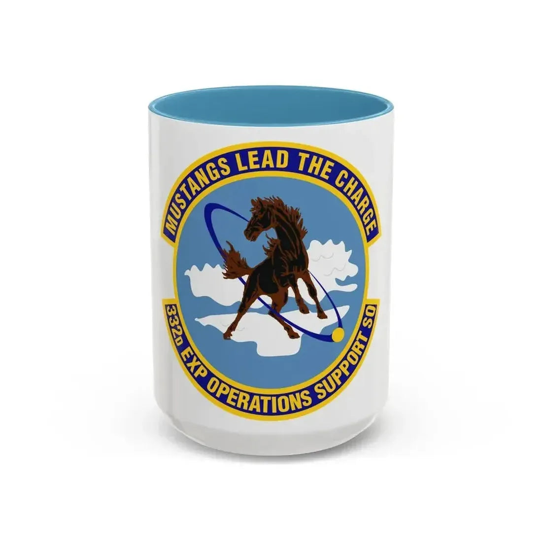 332d Expeditionary Operations Support Squadron (U.S. Air Force) Accent Coffee Mug 15oz Light Blue - Go Mug Yourself