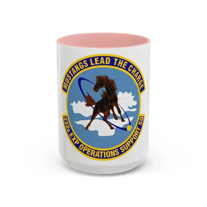 332d Expeditionary Operations Support Squadron (U.S. Air Force) Accent Coffee Mug 15oz Pink - Go Mug Yourself