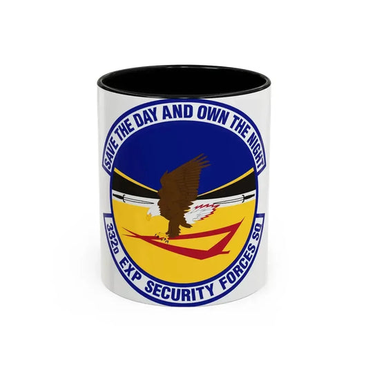 332d Expeditionary Security Forces Squadron (U.S. Air Force) Accent Coffee Mug 11oz Black - Go Mug Yourself