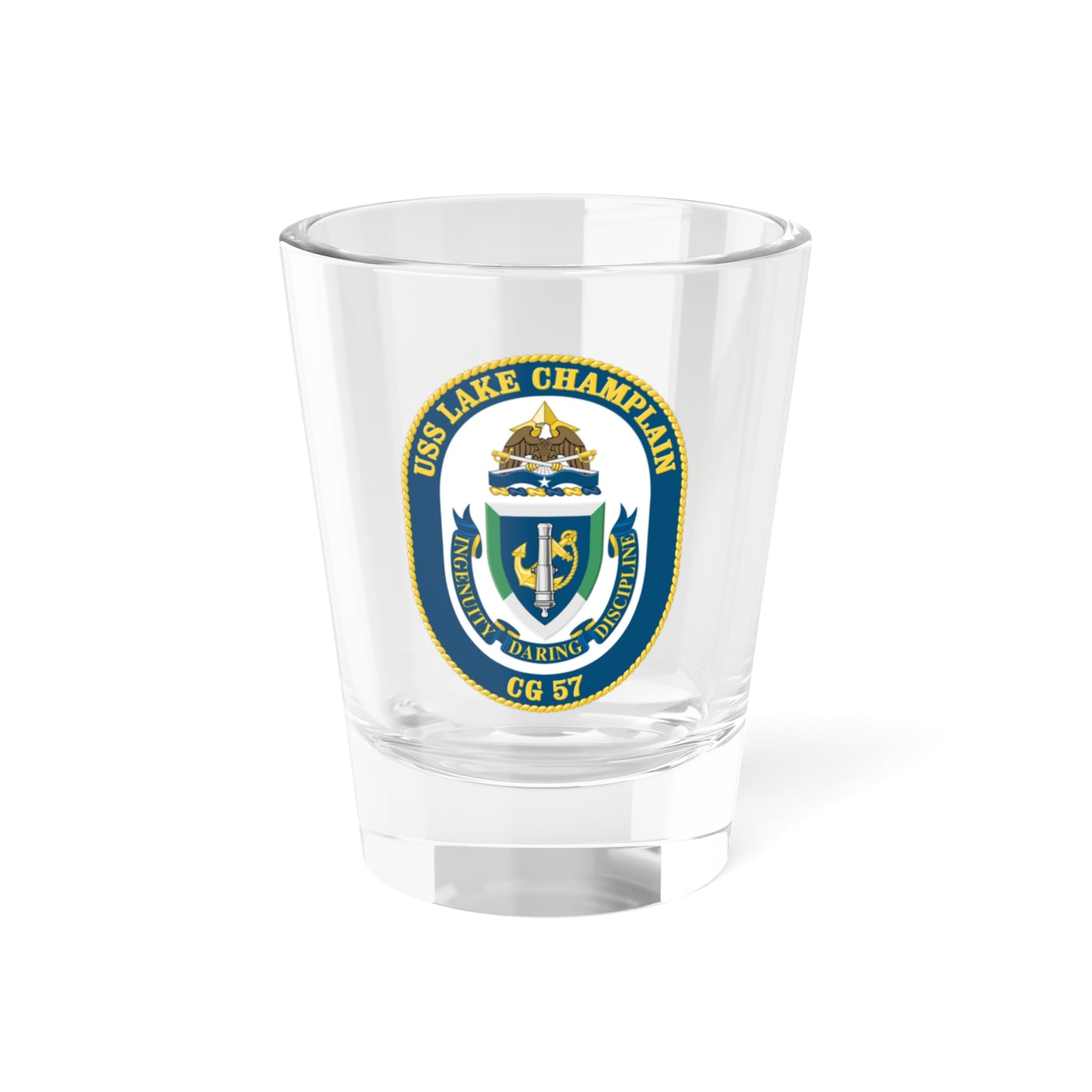 Verre à liqueur USS Lake Champlan CG 57 Crest (US Navy) 1,5 oz