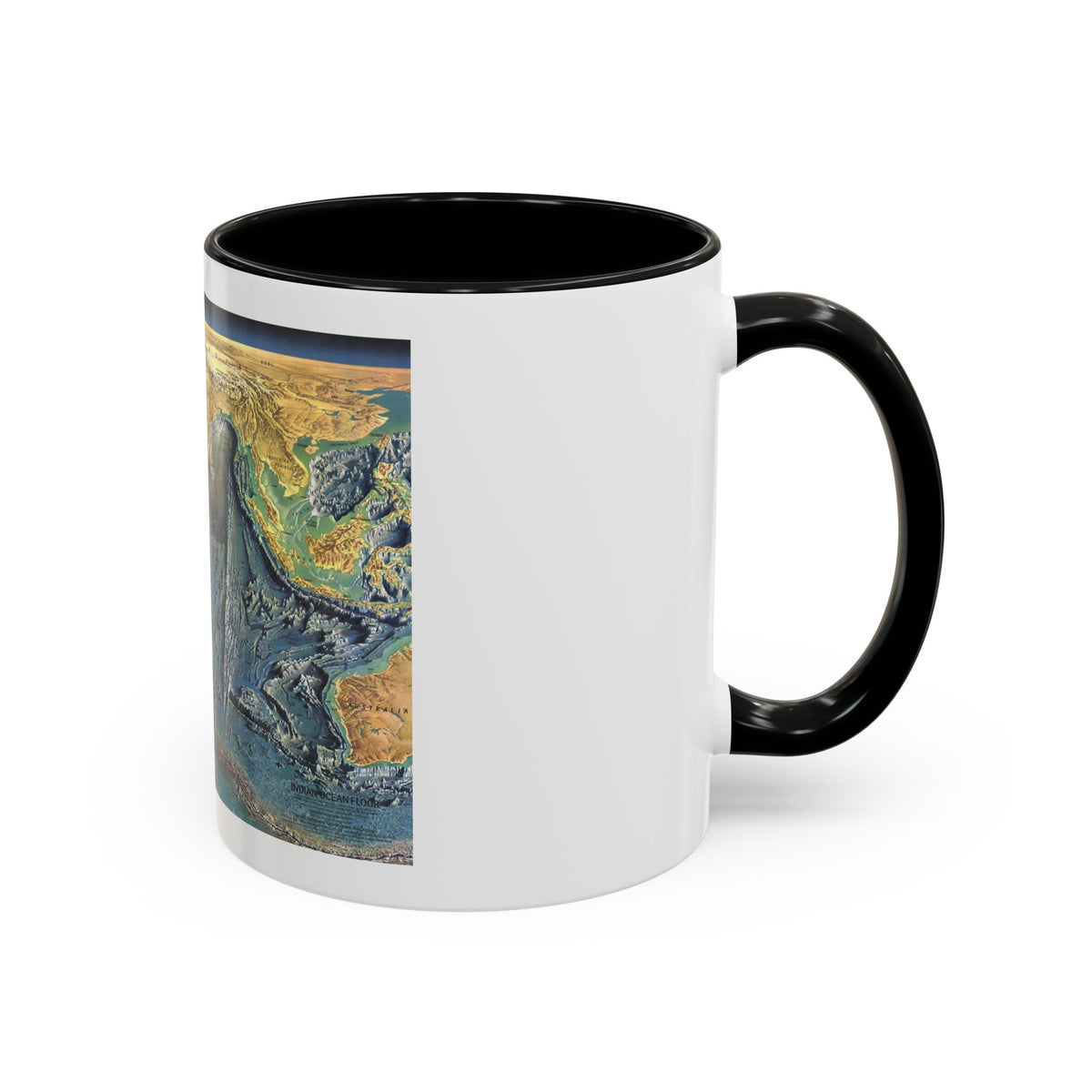 Indian Ocean Floor (1967) (Map) Accent Coffee Mug