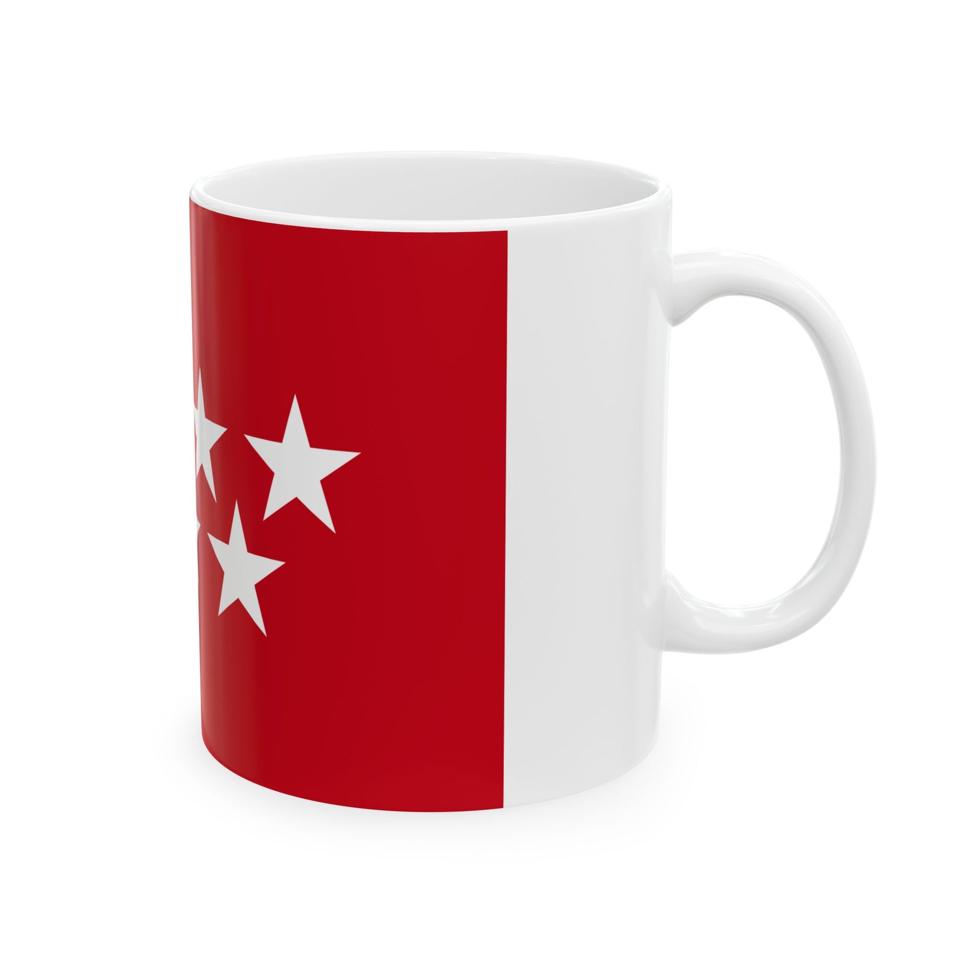 Flag of the Community of Madrid Spain - White Coffee Mug-Go Mug Yourself