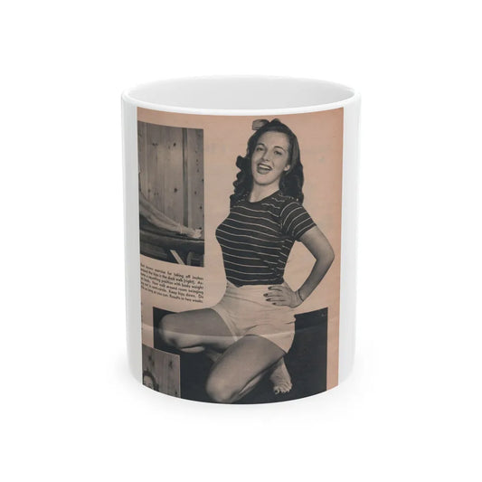 Cathy Downs #53 - Magazine Page Photo & 1 Short Paragraph (Vintage Female Icon) White Coffee Mug-11oz-Go Mug Yourself