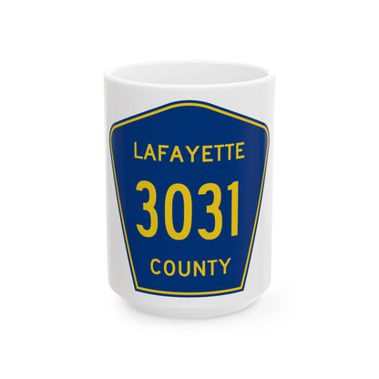 Lafayette County Route 3031 MS (Mississippi) (Road Sign) White Coffee Mug
