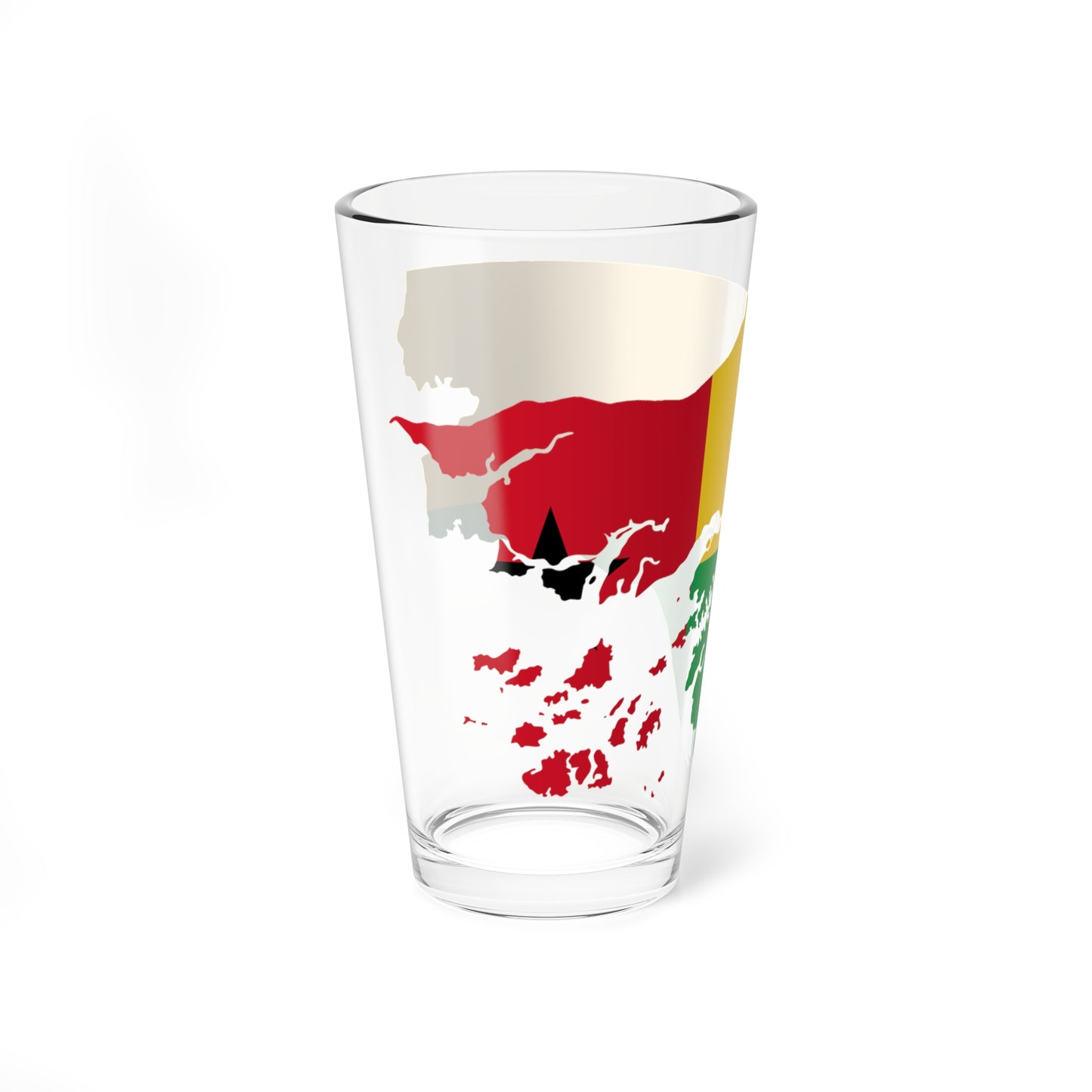 Flag map of Guinea-Bissau (Guinea) Pint Glass 16oz
