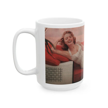 Terry Moore #556 - 7.75x3.75 Magazine Page Photo Clipping (Vintage Female Icon) White Coffee Mug-Go Mug Yourself