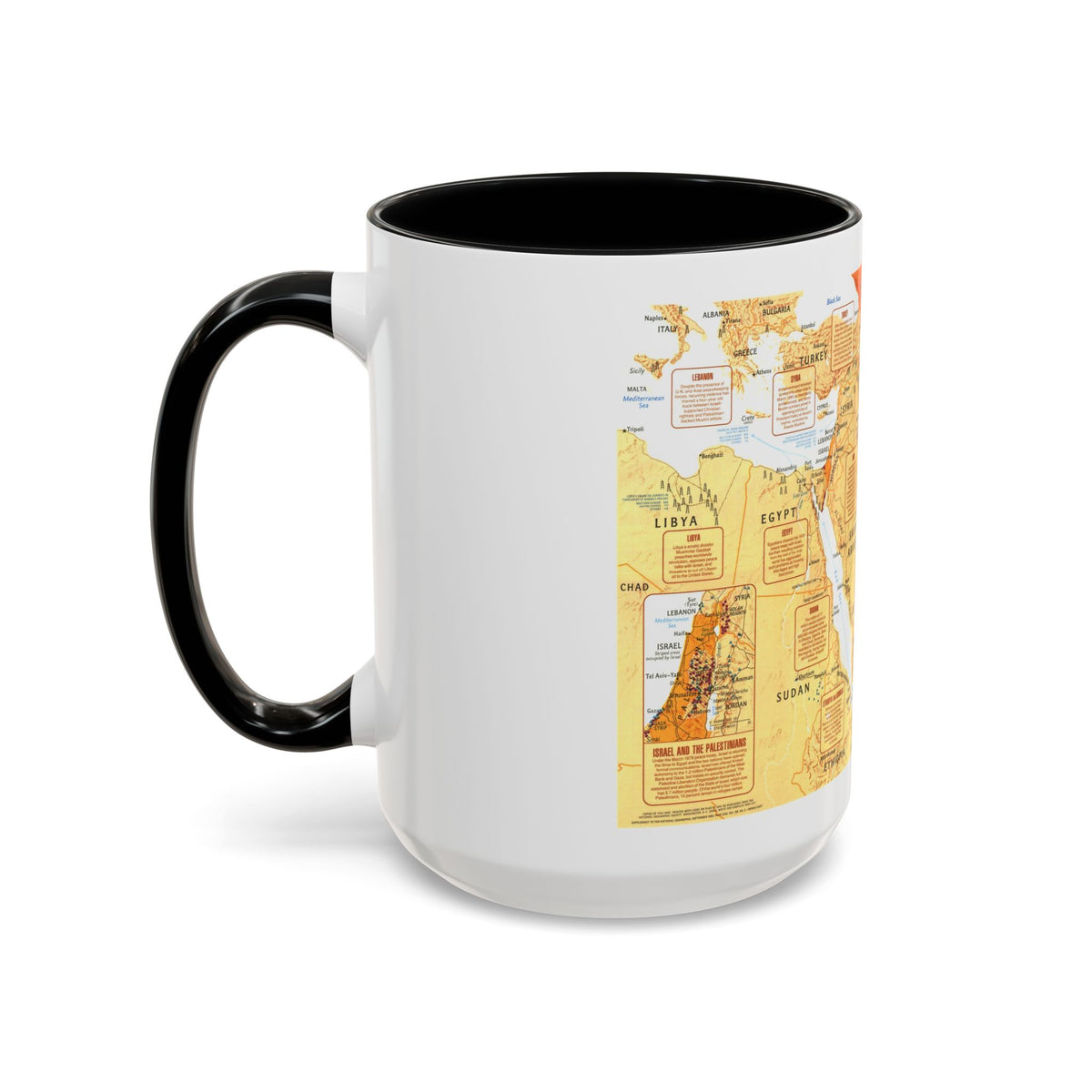 Middle East in Turmoil (1980) (Map) Accent Coffee Mug