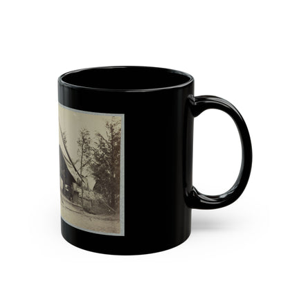 Soldier Sitting Inside His Tent (U.S. Civil War) Black Coffee Mug