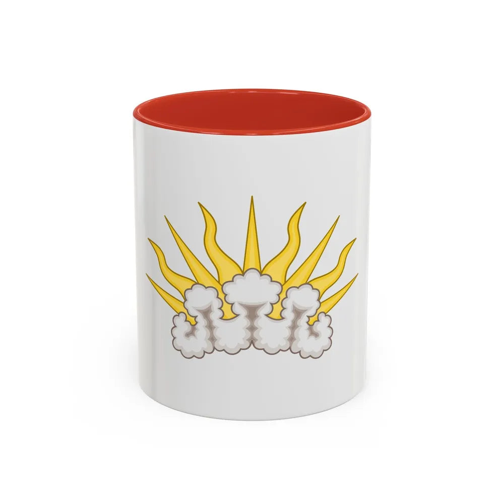 Sunburst Badge - Accent Coffee Mug-11oz-Red-Go Mug Yourself