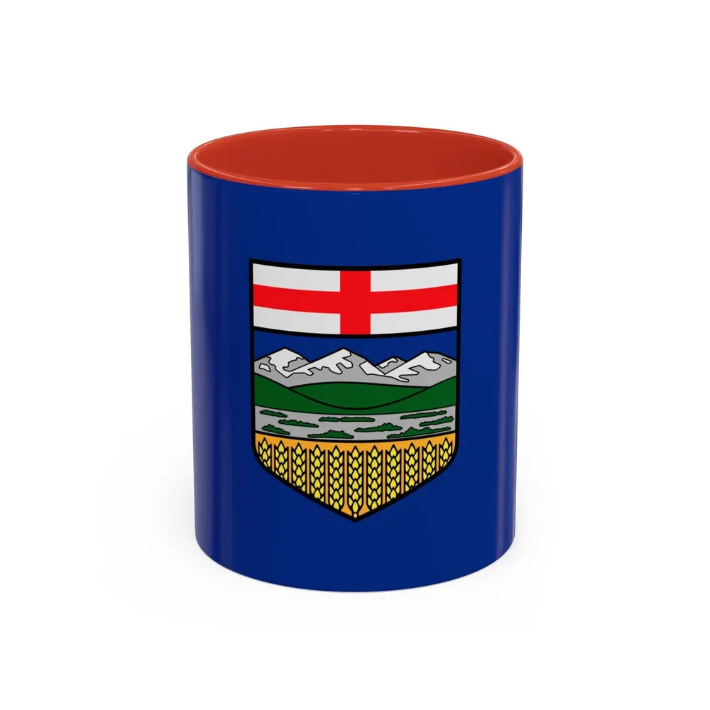 Flag of Alberta Canada - Accent Coffee Mug-11oz-Red-Go Mug Yourself