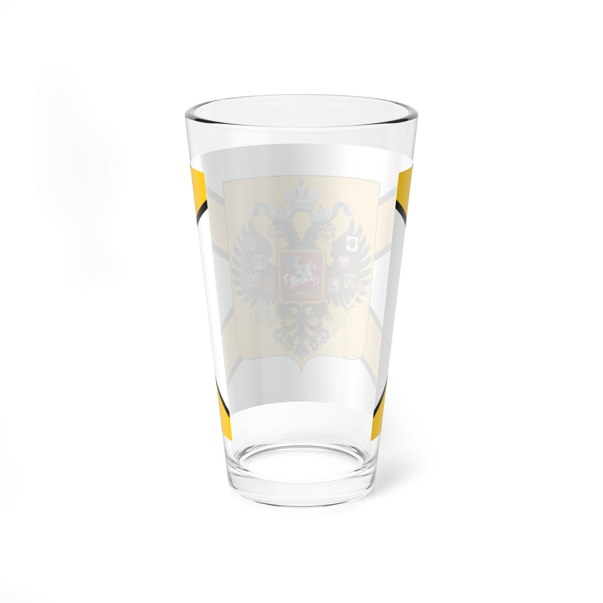 Honorary Naval Ensign of Russia black-yellow-white with coat of arms (Russia) Pint Glass 16oz