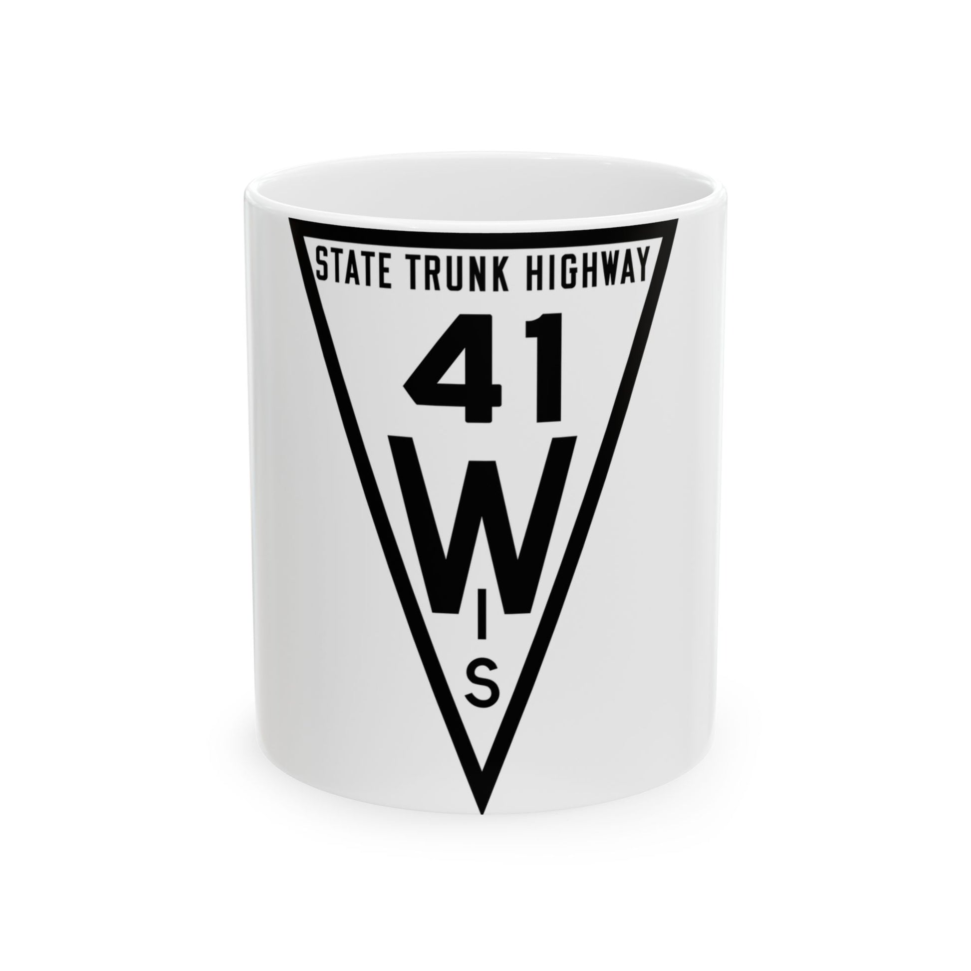 WIS 41 1919 (Wisconsin) (Road Sign) White Coffee Mug-11oz-Go Mug Yourself