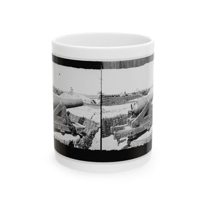 James River, Va. Another Confederate Gun Emplacement At Howlett House, Trent's Reach 001 (U.S. Civil War) White Coffee Mug