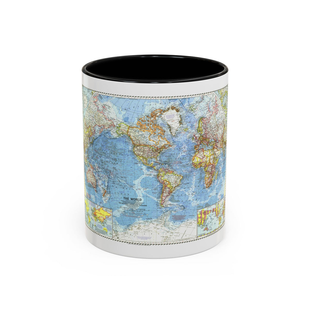 World Map (1960) (Map) Accent Coffee Mug