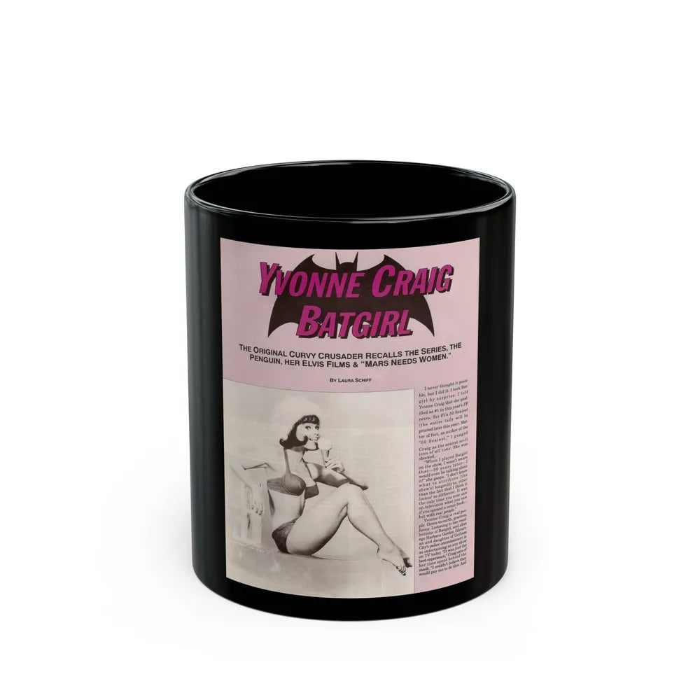 Yvonne Craig #209 - Femme Fatales Mag. December '98 Vol. 7 Issue #7 (Vintage Female Icon) Black Coffee Mug-11oz-Go Mug Yourself