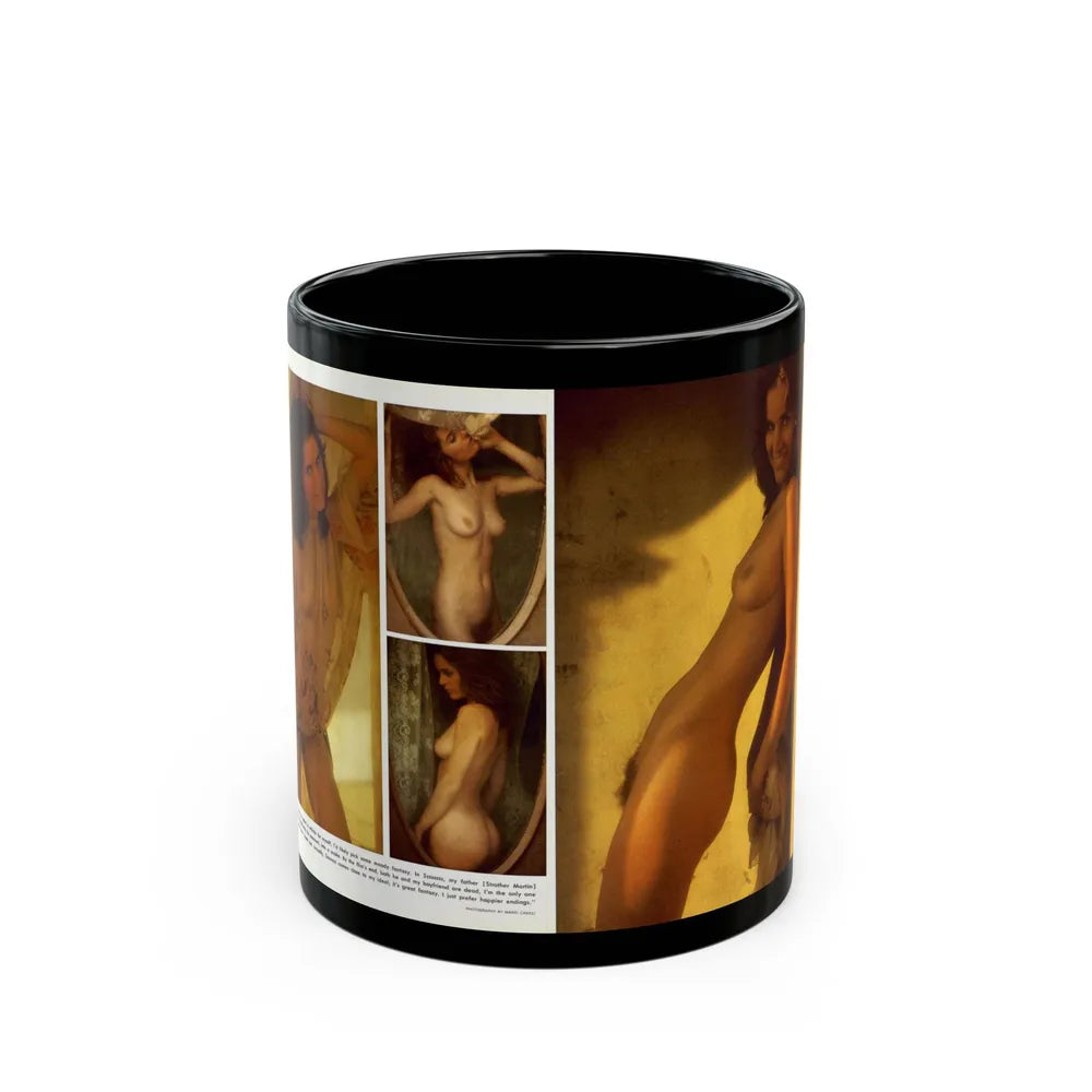 Heather Menzies #10 - Nudes (Vintage Female Icon) Black Coffee Mug-11oz-Go Mug Yourself