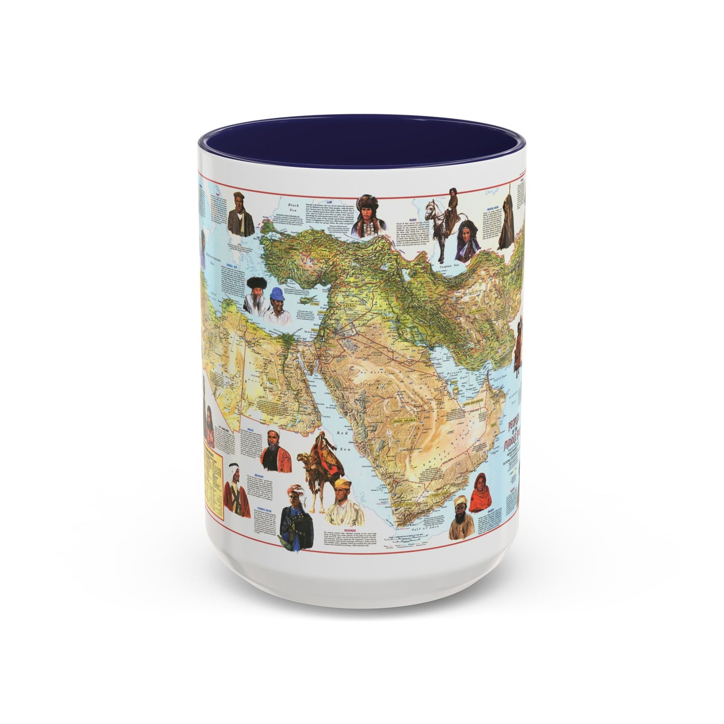 Middle East - The Peoples 1 (1972) (Map) Accent Coffee Mug