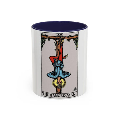 The Hanged Man (Tarot Card) Accent Coffee Mug-11oz-Navy-Go Mug Yourself