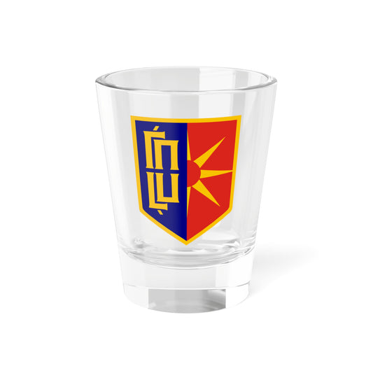 Coat of arms of Ǵorče Petrov Municipality (North Macedonia) (Coat of Arms) Shot Glass 1.5oz