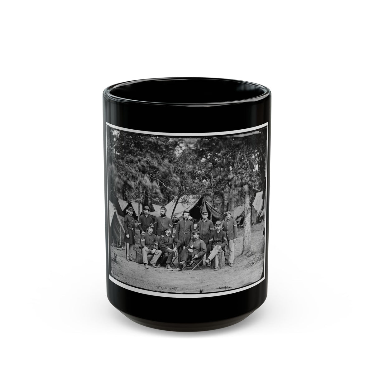 Bealeton, Va. Officers And Noncommissioned Officers Of Co. D, 93d New York Infantry (U.S. Civil War) Black Coffee Mug