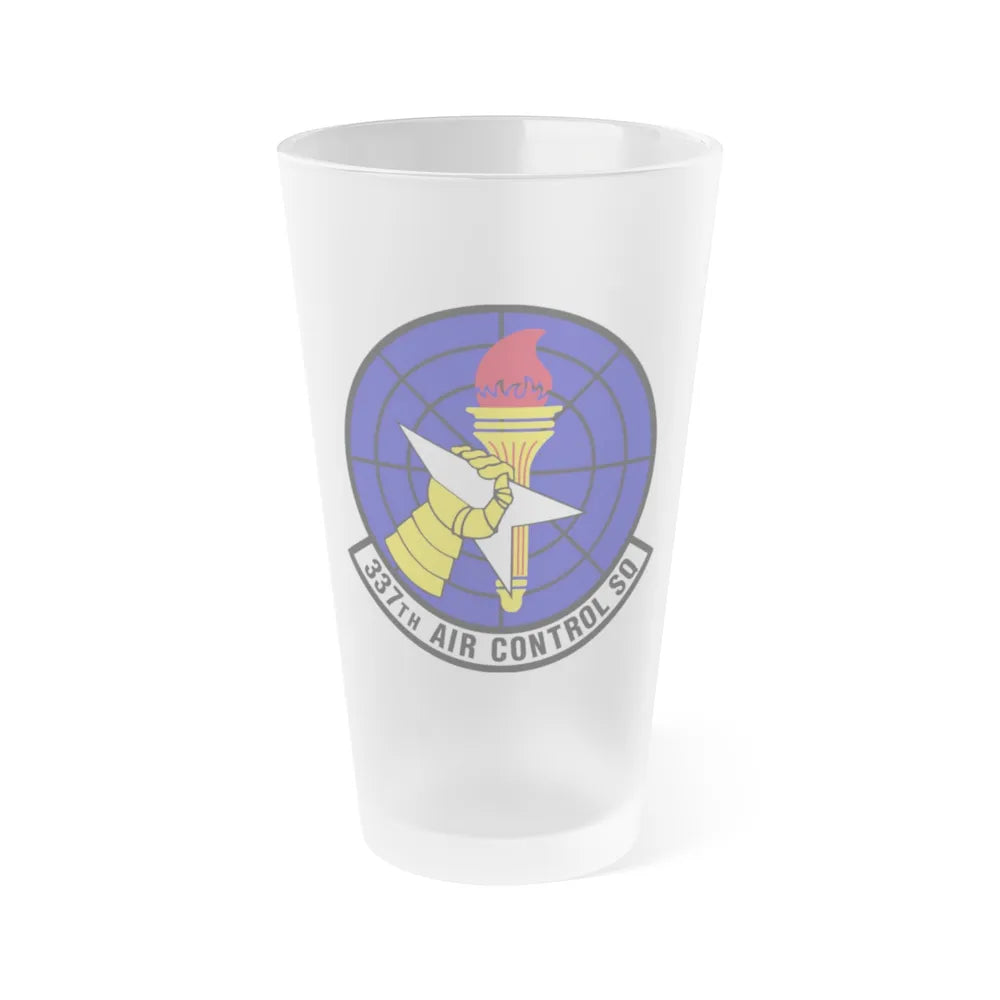 337 Air Control Squadron AETC (U.S. Air Force) Frosted Pint Glass 16oz-Go Mug Yourself