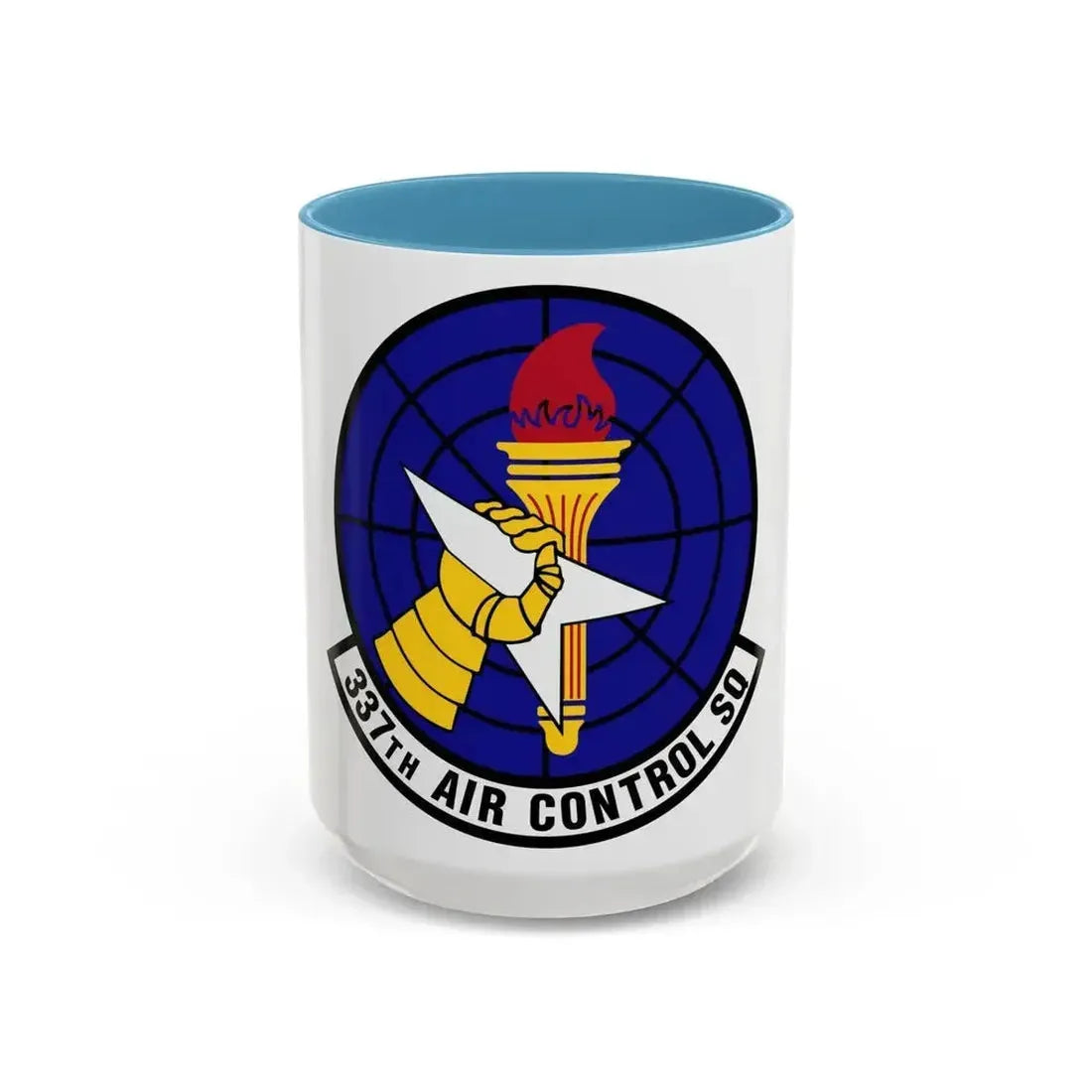 337 Air Control Squadron AETC (U.S. Air Force) Accent Coffee Mug 15oz Light Blue - Go Mug Yourself