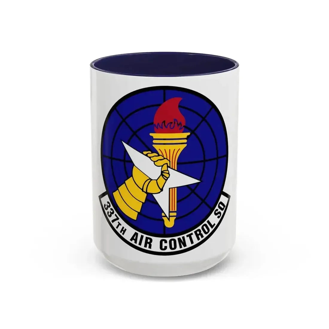 337 Air Control Squadron AETC (U.S. Air Force) Accent Coffee Mug 15oz Navy - Go Mug Yourself