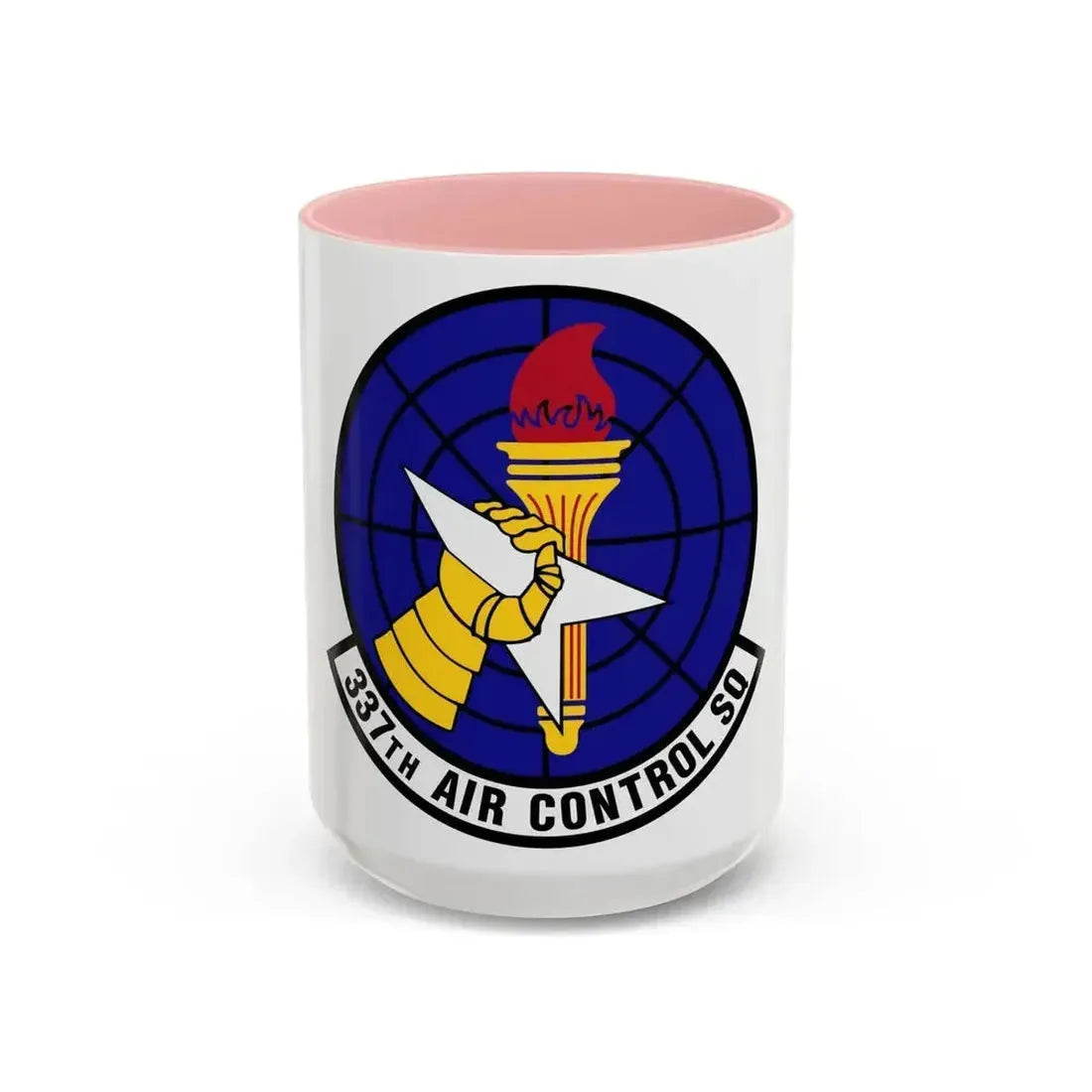 337 Air Control Squadron AETC (U.S. Air Force) Accent Coffee Mug 15oz Pink - Go Mug Yourself