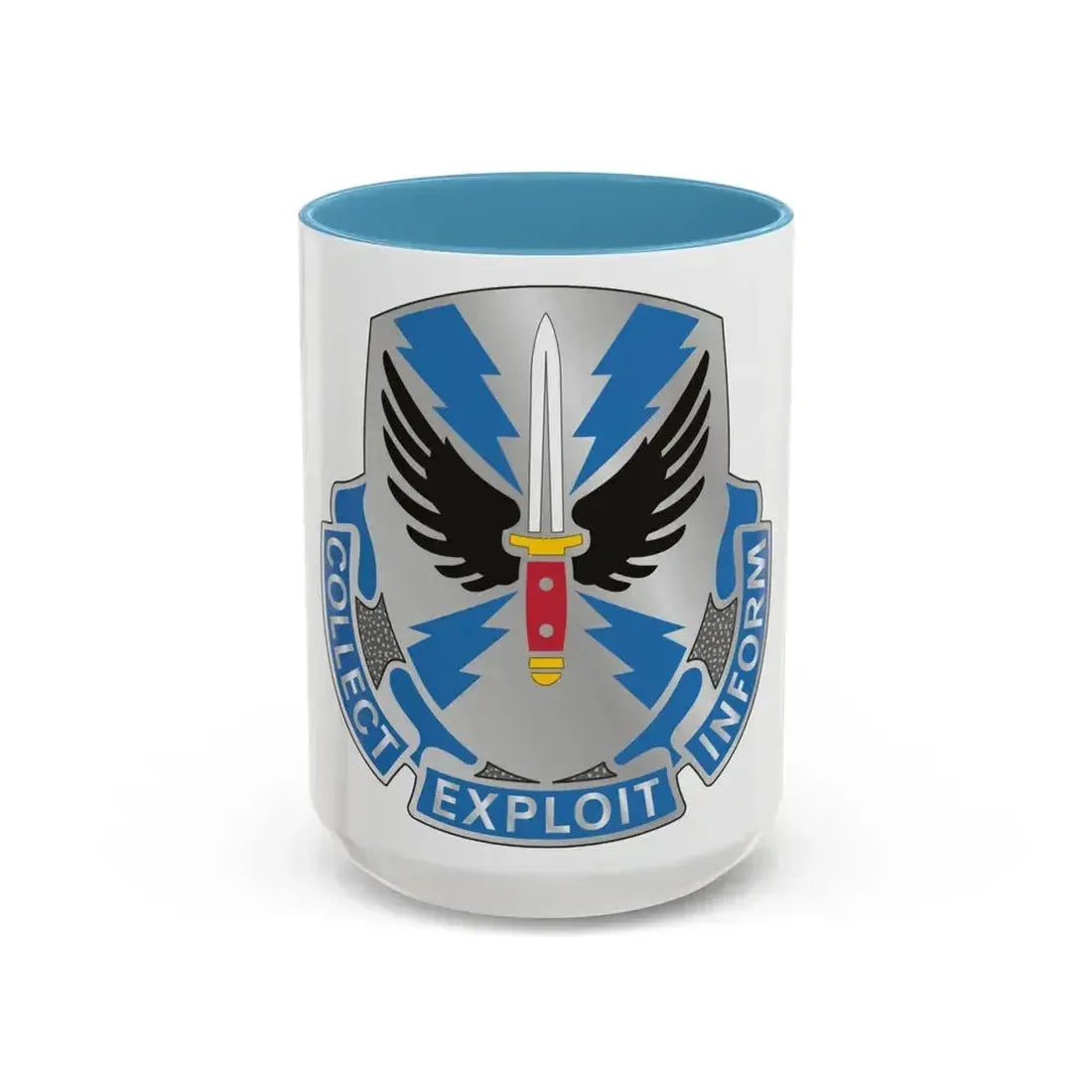 337 Military Intelligence Battalion (U.S. Army) Accent Coffee Mug 15oz Light Blue - Go Mug Yourself