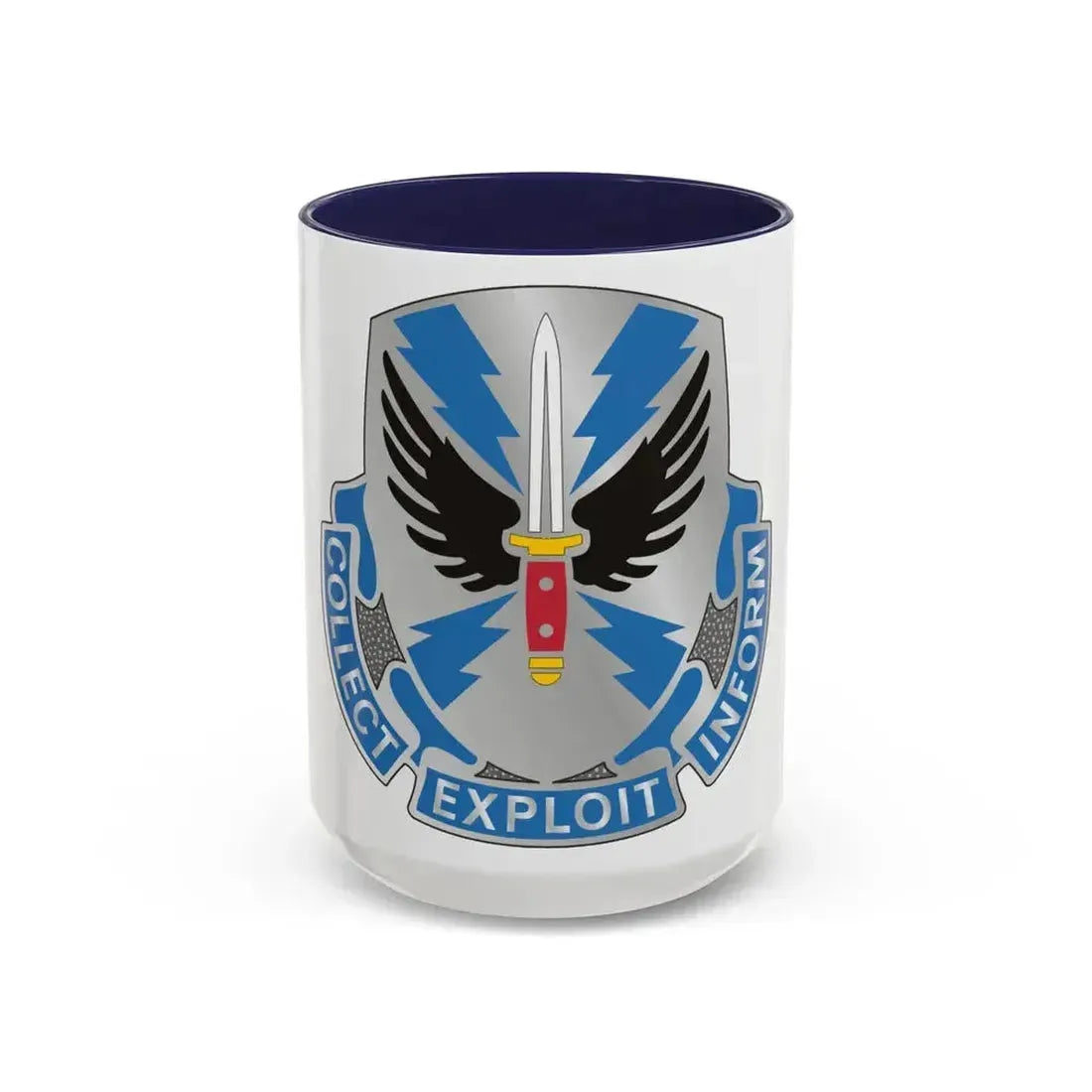 337 Military Intelligence Battalion (U.S. Army) Accent Coffee Mug 15oz Navy - Go Mug Yourself