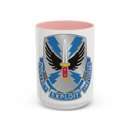 337 Military Intelligence Battalion (U.S. Army) Accent Coffee Mug 15oz Pink - Go Mug Yourself