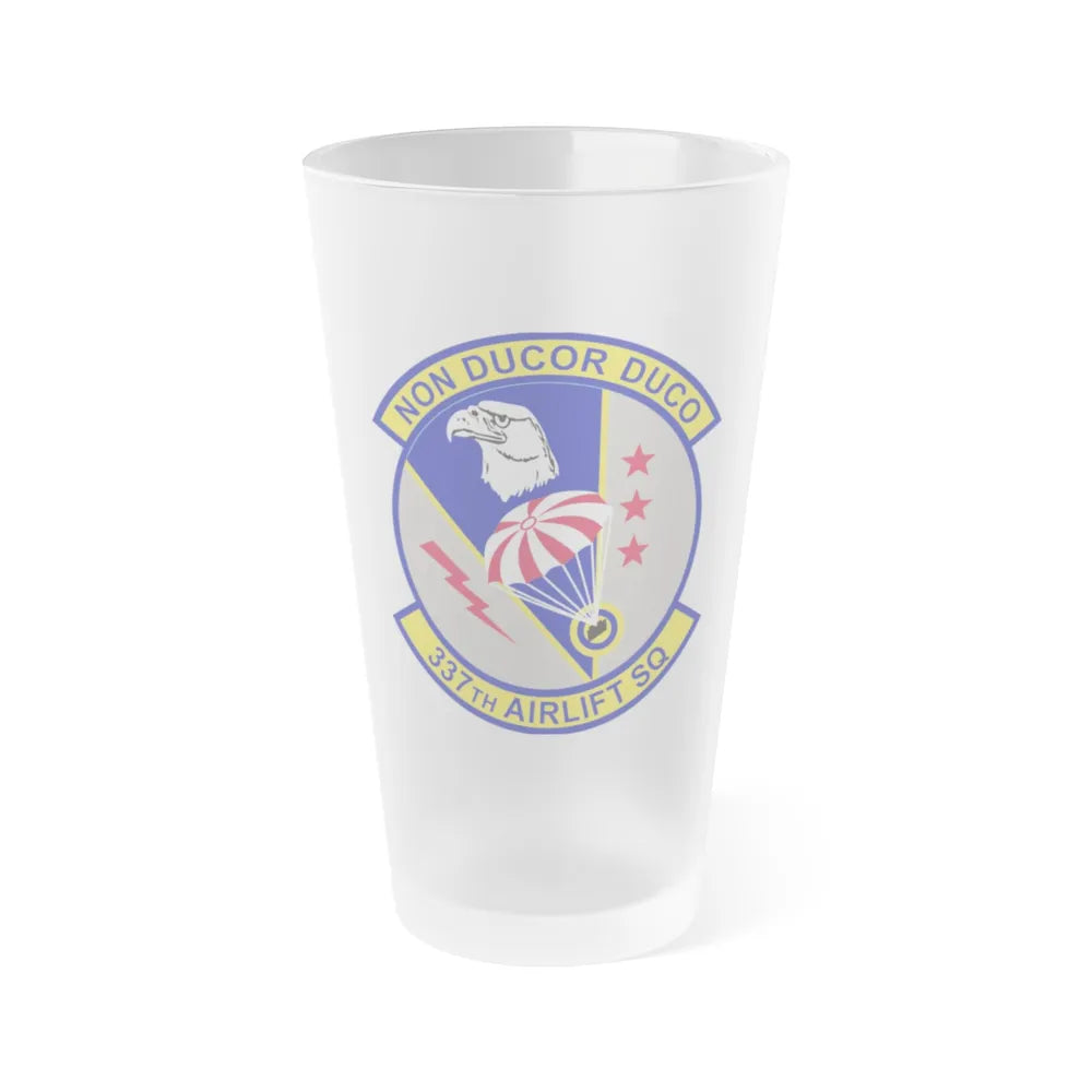 337th Airlift Squadron (U.S. Air Force) Frosted Pint Glass 16oz-16oz-Frosted-Go Mug Yourself