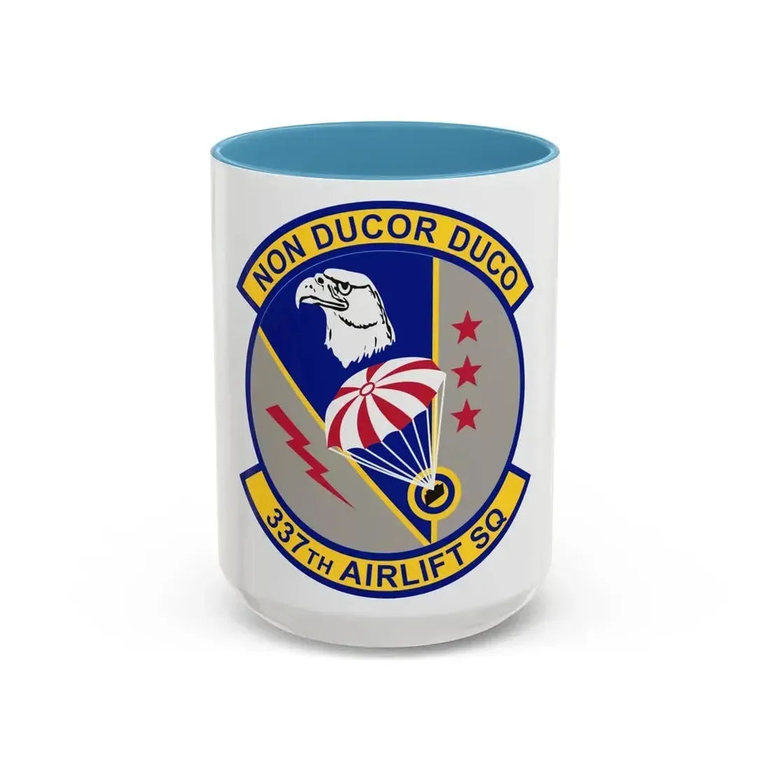 337th Airlift Squadron (U.S. Air Force) Accent Coffee Mug 15oz Light Blue - Go Mug Yourself