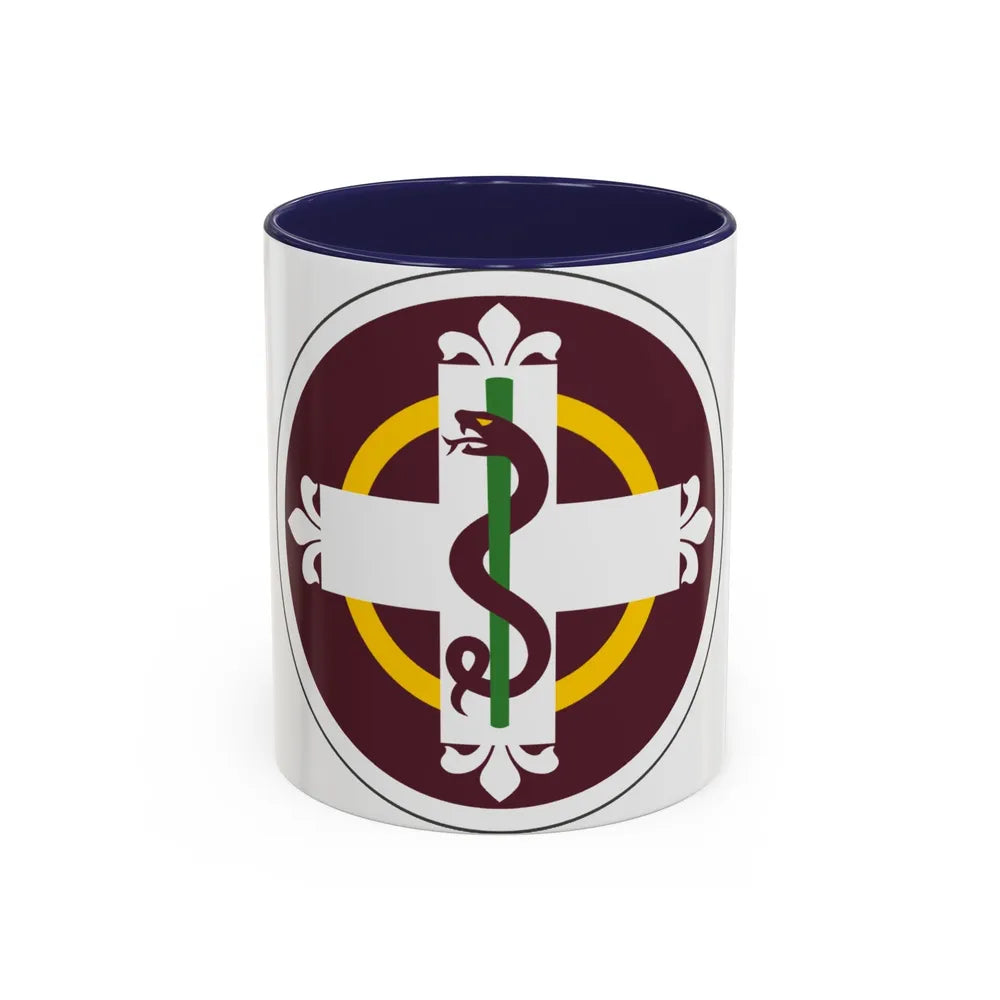 338 Medical Brigade (U.S. Army) Accent Coffee Mug-11oz-Navy-Go Mug Yourself