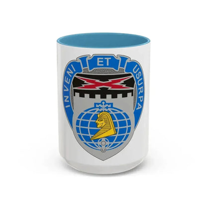 338 Military Intelligence Battalion (U.S. Army) Accent Coffee Mug 15oz Light Blue - Go Mug Yourself