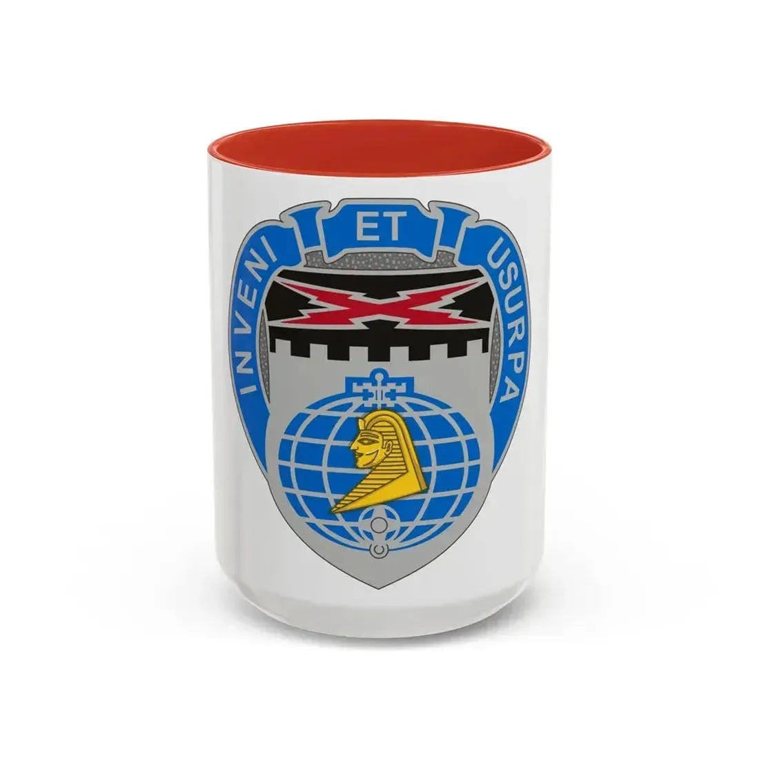 338 Military Intelligence Battalion (U.S. Army) Accent Coffee Mug 15oz Red - Go Mug Yourself