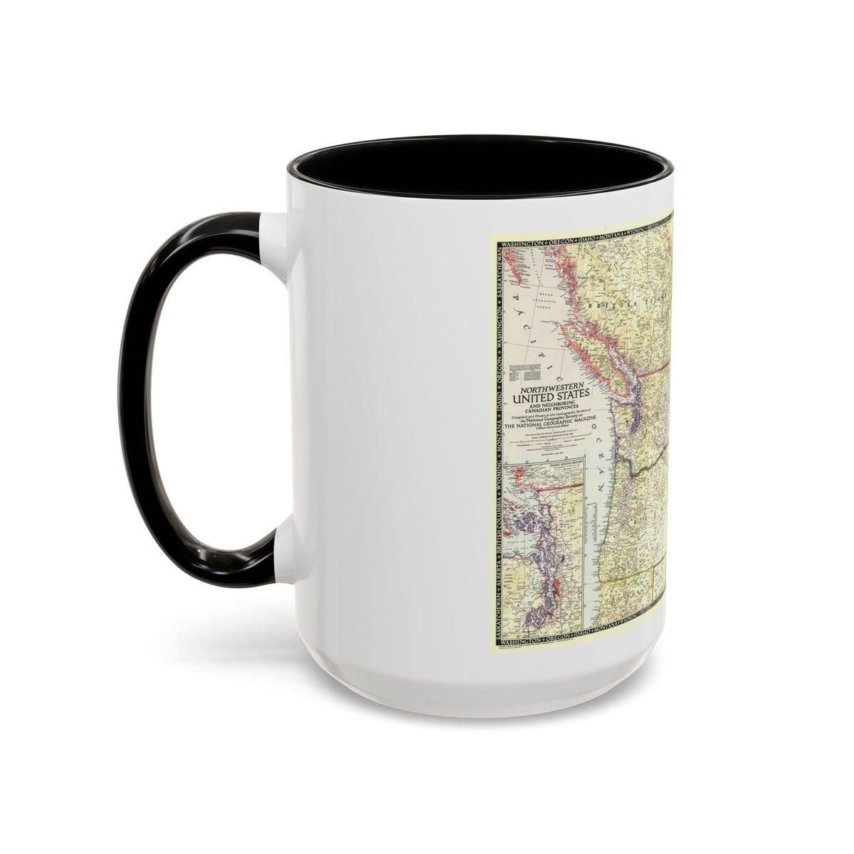 USA - Northwestern (1950) (Map) Accent Coffee Mug