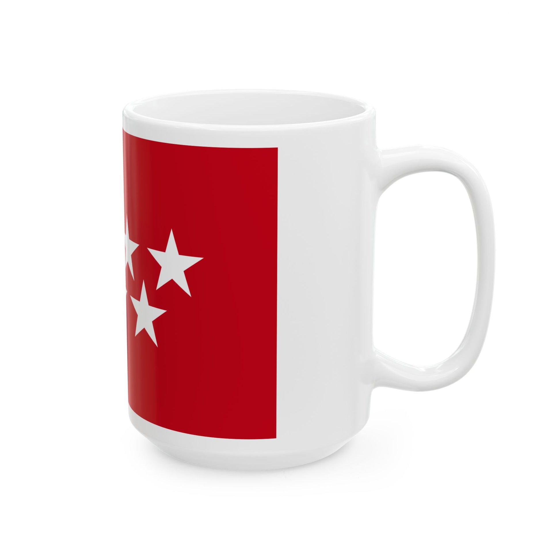 Flag of the Community of Madrid Spain - White Coffee Mug-Go Mug Yourself