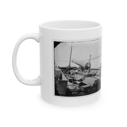 James River, Va. Bow Of Confederate Gunboat Teaser, Lt. Hunter Davidson, Captured By U.S.S. Maratanza On July 4, 1862 (U.S. Civil War) White Coffee Mug