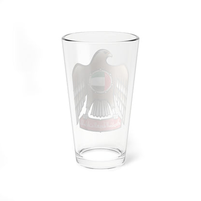 Emblem of the United Arab Emirates variant 1 (United Arab Emirates) (Coat of Arms) Pint Glass 16oz
