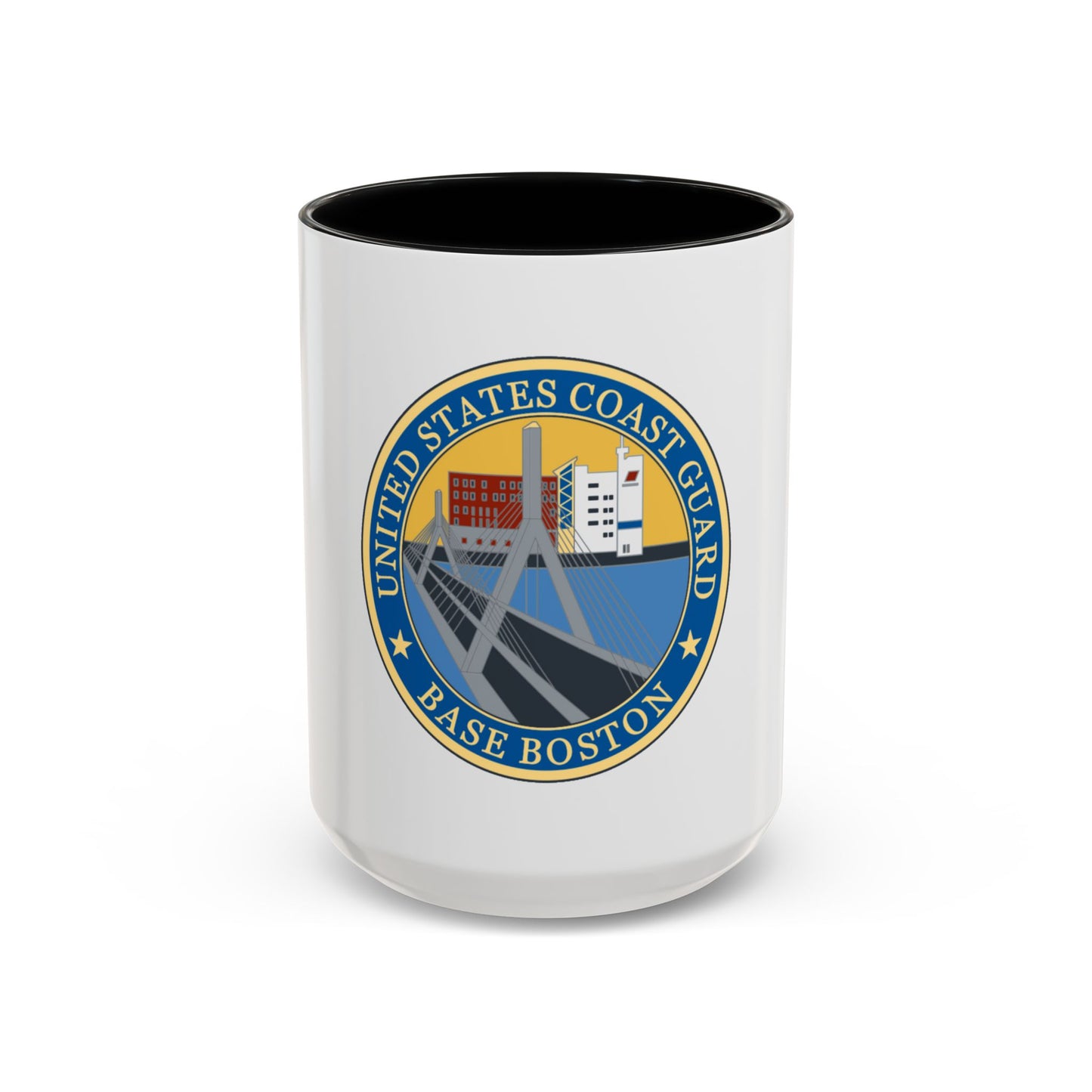 USCG Base Boston (U.S. Coast Guard) Accent Coffee Mug
