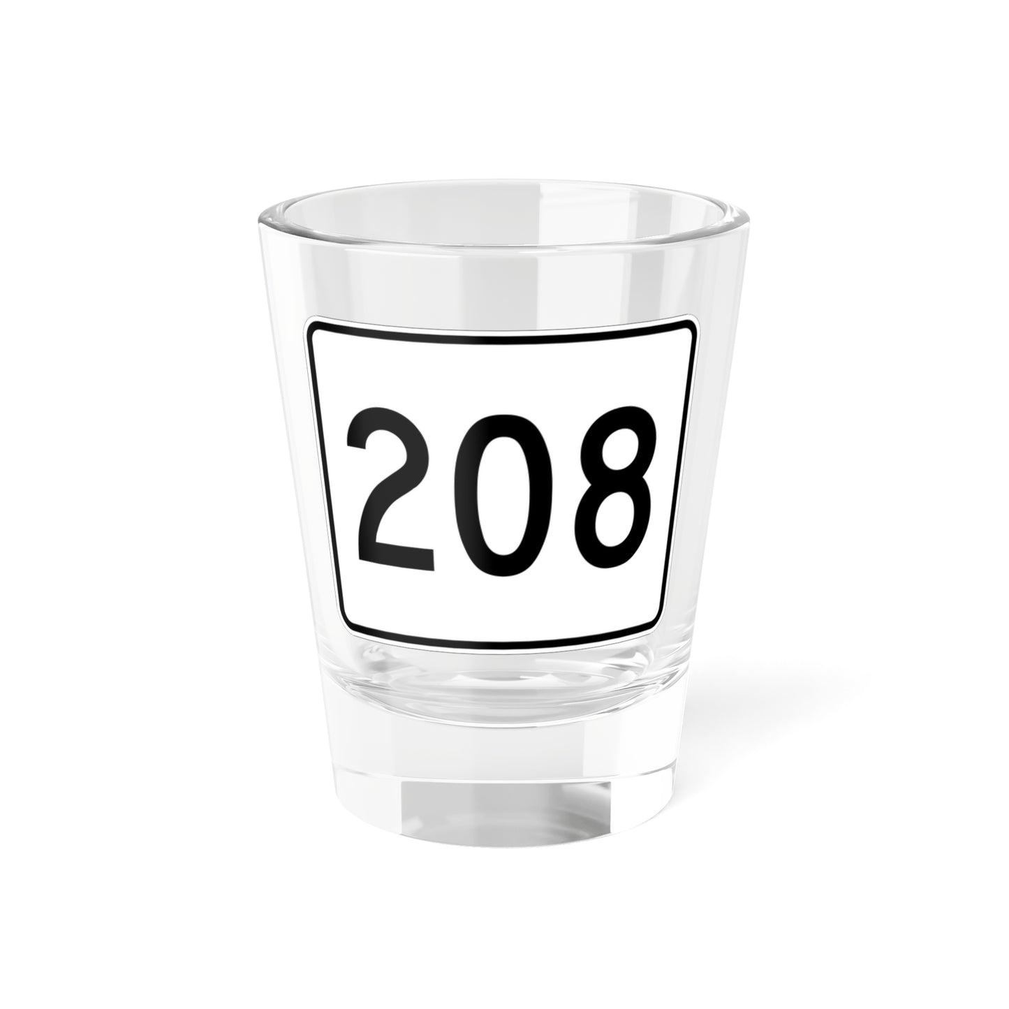 MA Route 208 (Massachusetts) (Road Sign) Shot Glass 1.5oz