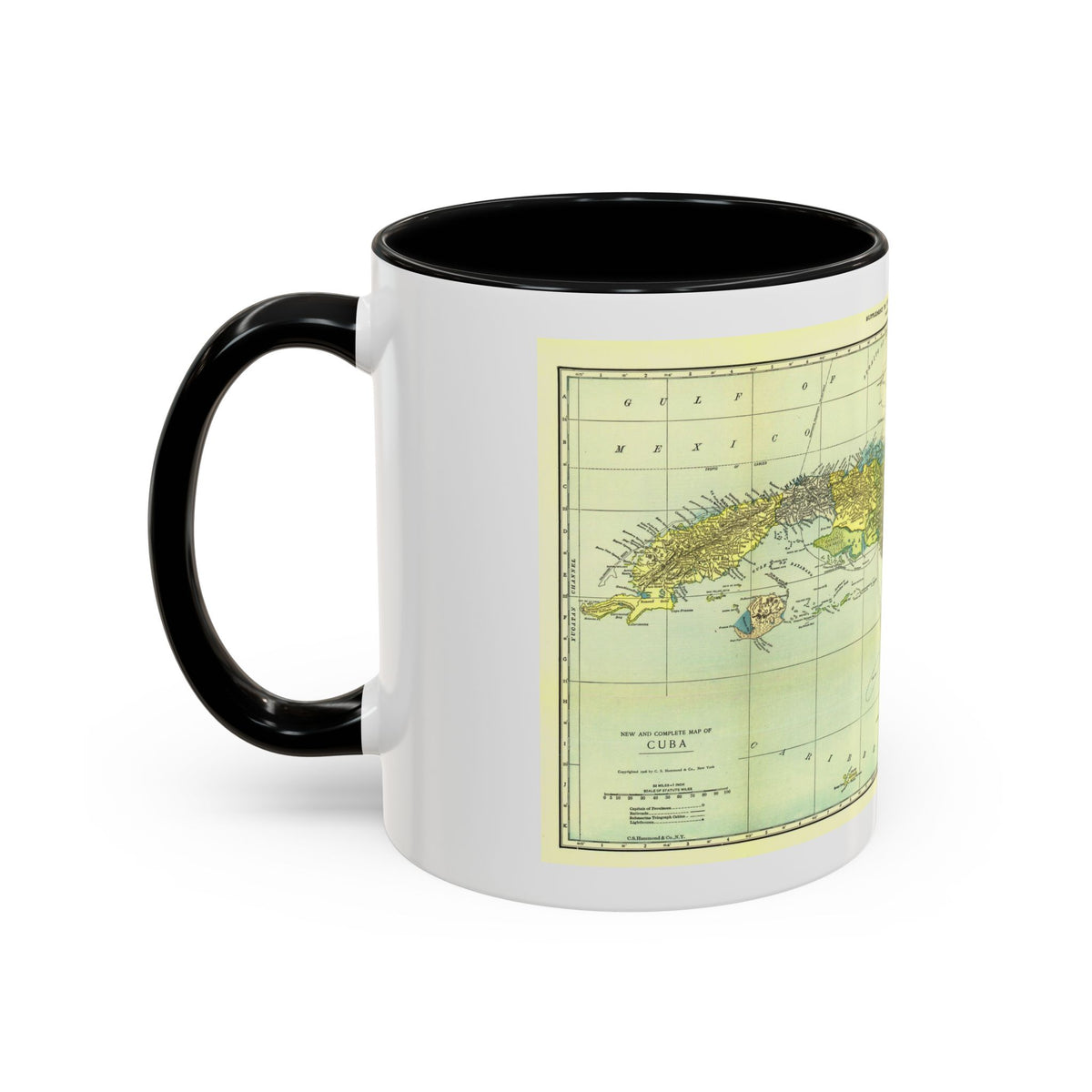 Central America - Cuba (1906) (Map) Accent Coffee Mug