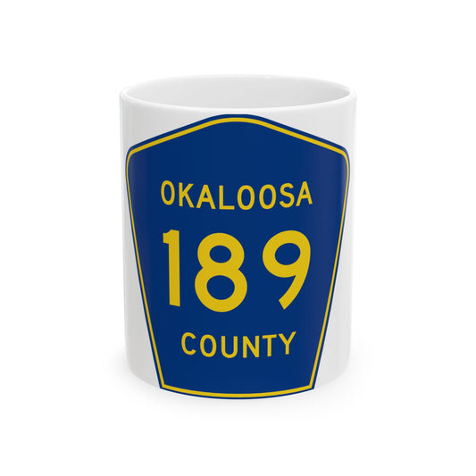 Okaloosa County Road 189 FL (Florida) (Road Sign) White Coffee Mug