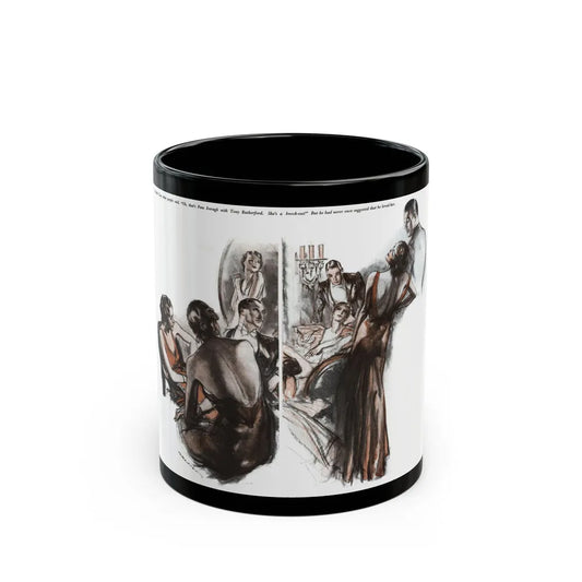 Diving Girl (2), Cosmopolitan, January 1934 - Black Coffee Mug-11oz-Go Mug Yourself