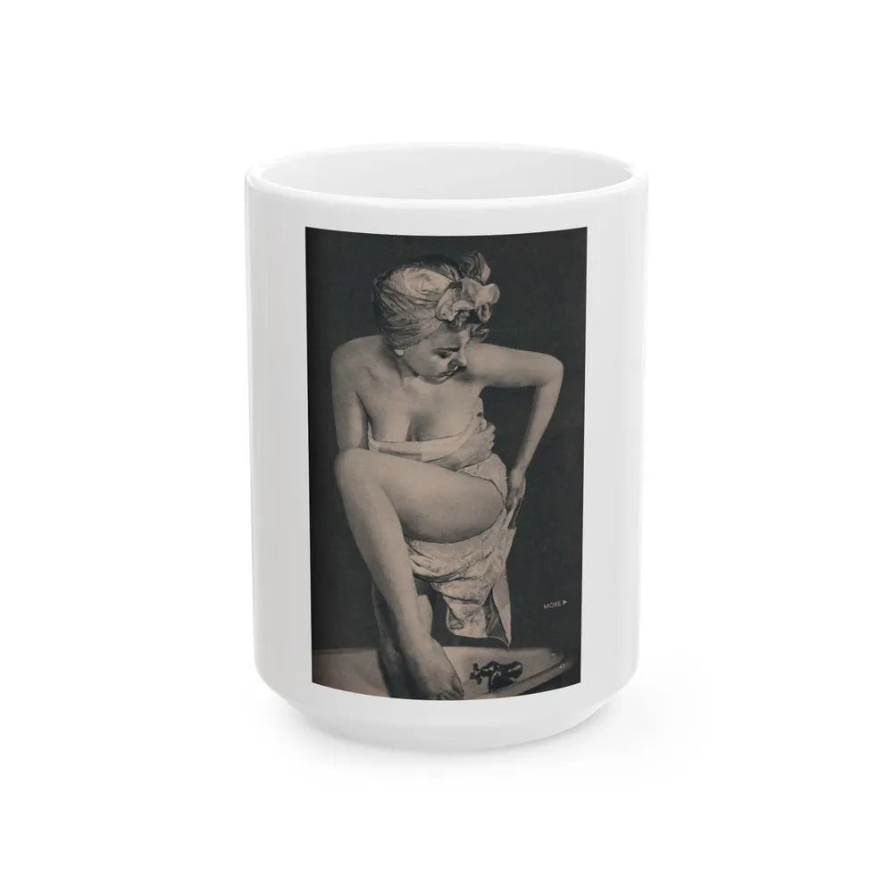 Barbara Nichols #423 - Page 4 of 6 with, 1 B&W Photo from PHOTO Digest Mag. Nov. '53 (Vintage Female Icon) White Coffee Mug-15oz-Go Mug Yourself