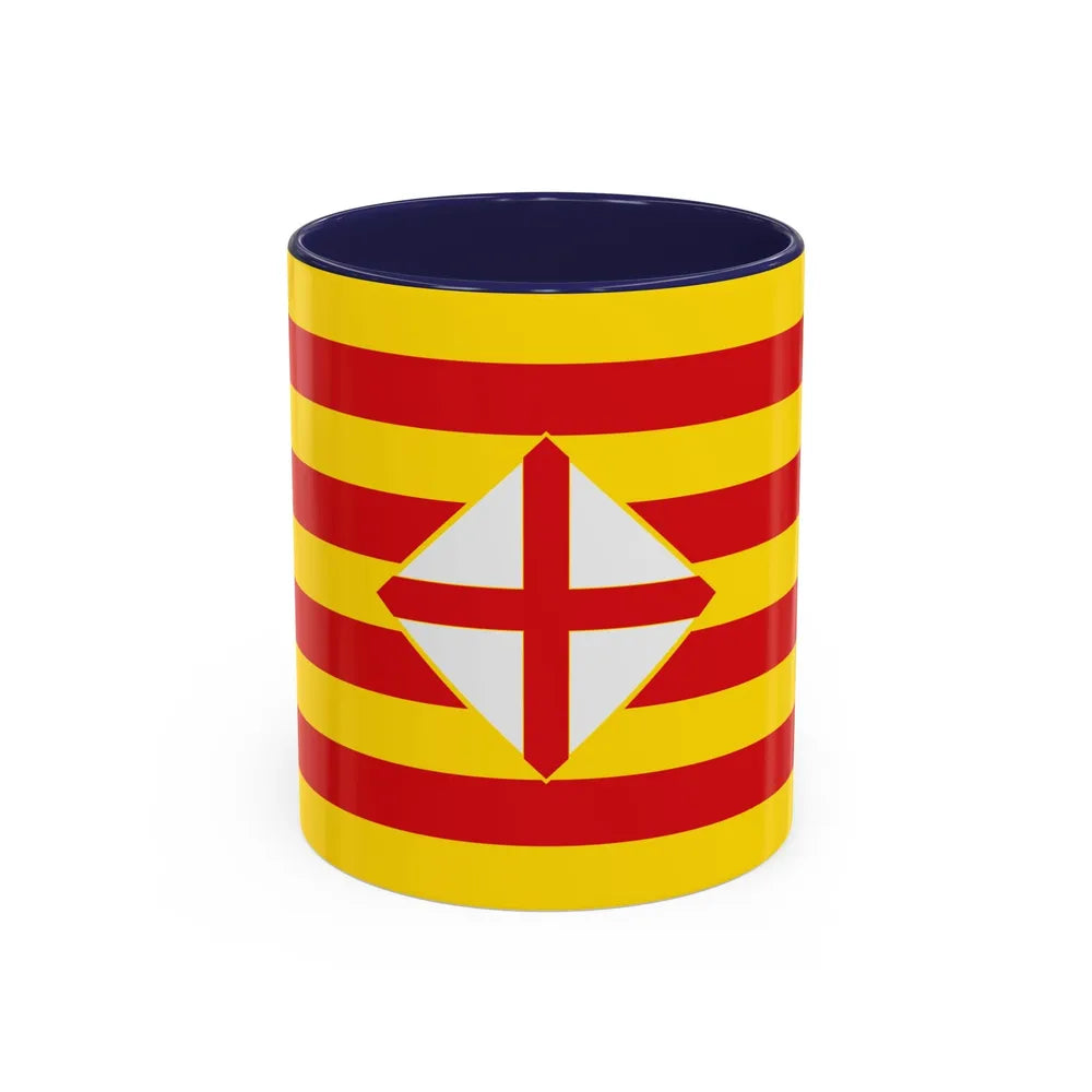 Flag of Barcelona - Accent Coffee Mug-11oz-Navy-Go Mug Yourself