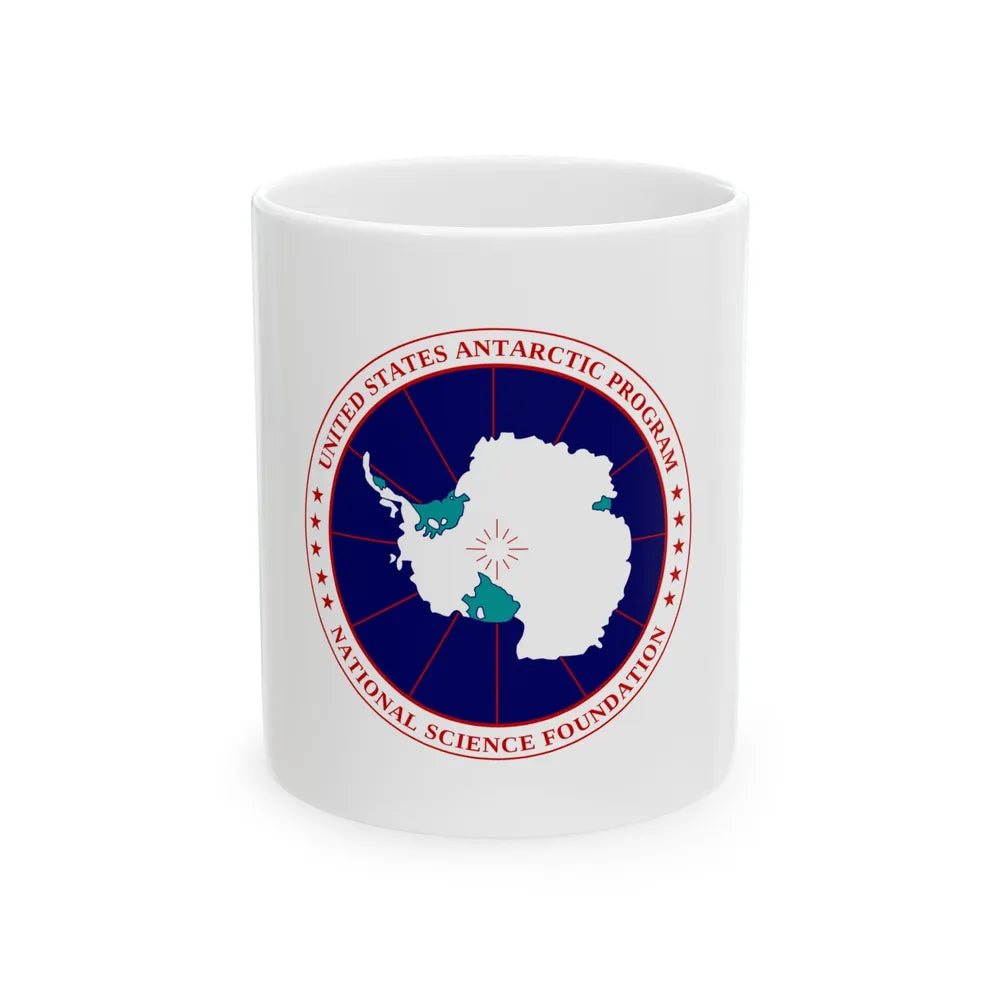 Flag of National Science Foundation Antarctic Program - White Coffee Mug-11oz-Go Mug Yourself