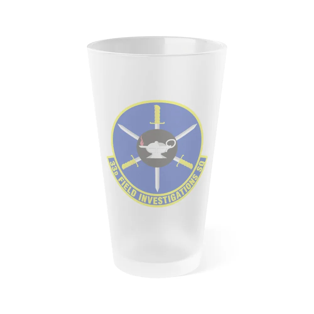 33d Field Investigations Squadron (U.S. Air Force) Frosted Pint Glass 16oz-16oz-Frosted-Go Mug Yourself