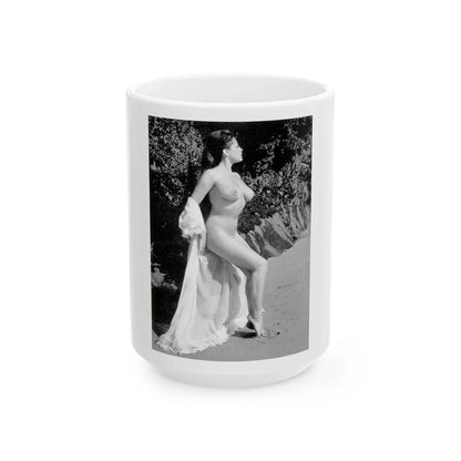 June Palmer #176 - Topless (Vintage Female Icon) White Coffee Mug-15oz-Go Mug Yourself